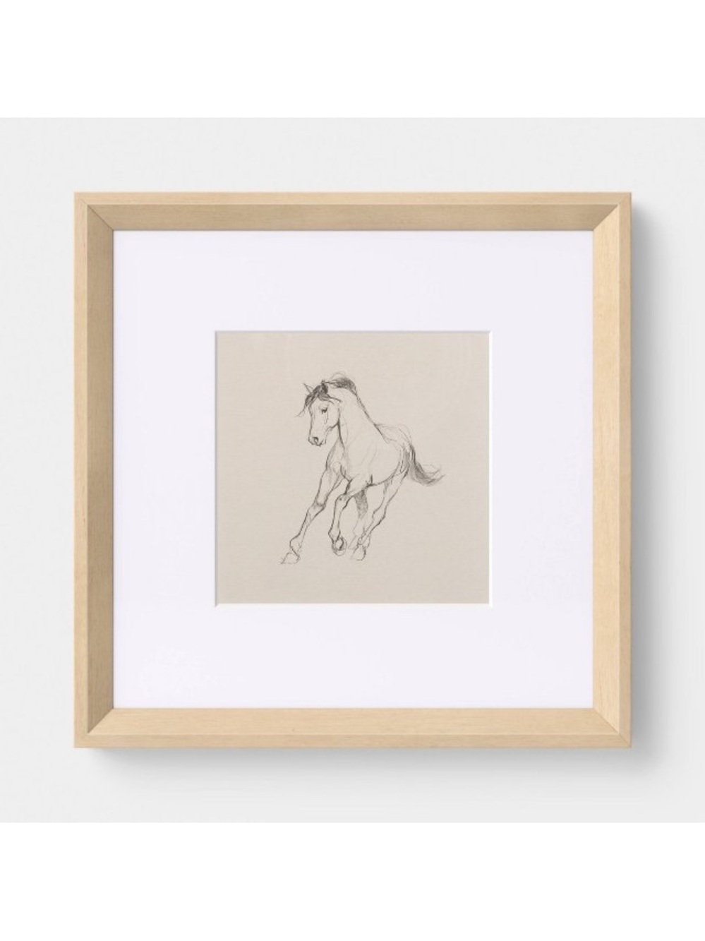 THRESHOLD NWT 10"x10" Horse Under Glass Framed Wall Art